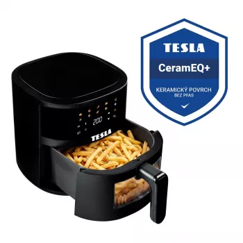 TESLA AirCook Q45 Pro AIRCKQ45PROBLK Heißluftfritteuse mit Keramikbeschichtung