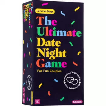 Just Play Let's Get Deep - Das ultimative Date-Night-Spiel, 400 Gesprächskarten für Paare, 3 Stufen: Ice Breaker, Deep, Deeper, 2+ Spieler, ab 17 Jahren