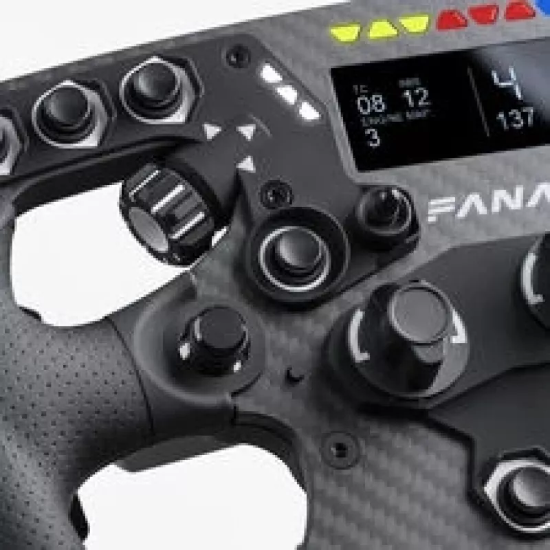 Fanatec ClubSport Formula V3 Lenkrad, 290mm, 2,7 inch OLED-Display, RGB RevLEDs, magnetische Schaltwippen, Carbon, Alcantara, Schwarz