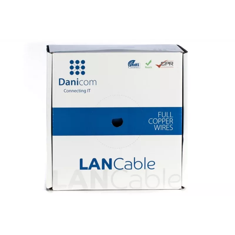 DSIT DANICOM DC-UTP6A-100S-DCA CAT6A U/UTP Massivleiterkabel, 100 m, LSZH (Dca)