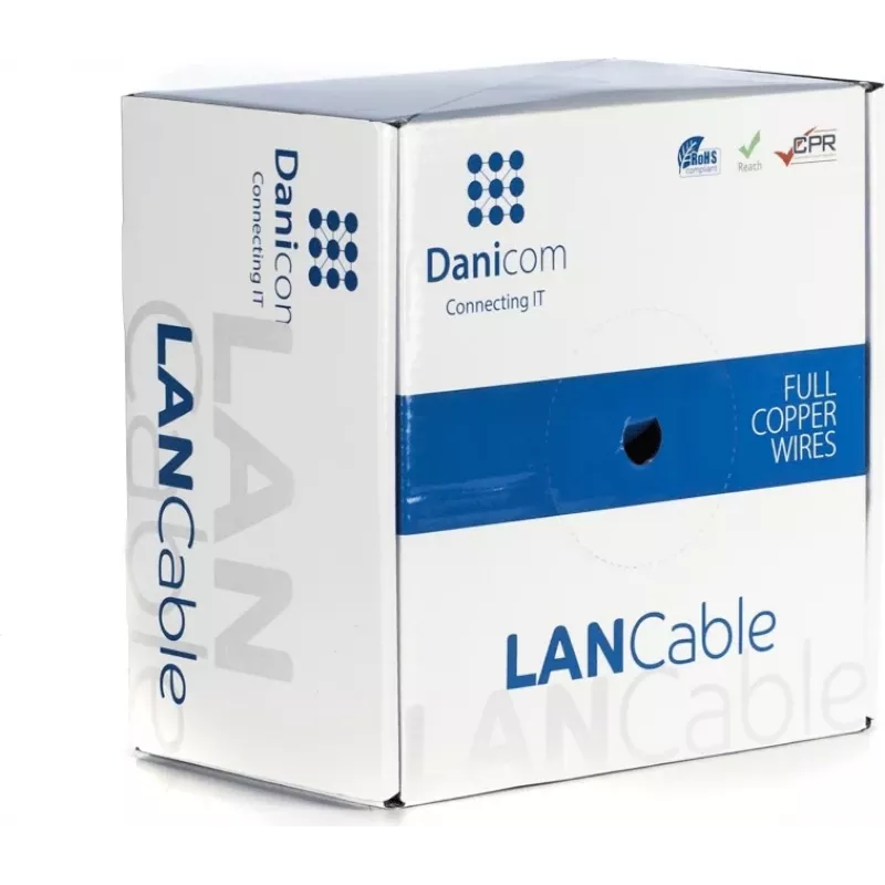DSIT DANICOM DC-UTP6A-100S-DCA CAT6A U/UTP Massivleiterkabel, 100 m, LSZH (Dca)