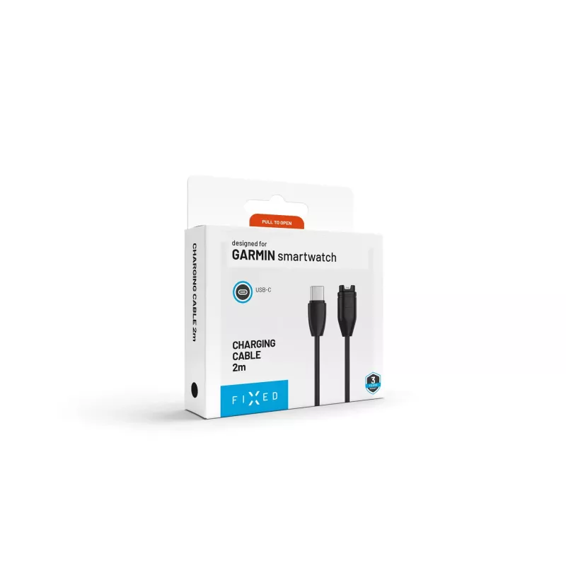 FIXED USB-C auf Garmin Ladekabel 2m Schwarz - Forerunner Fenix Venu Vivoactive Instinct