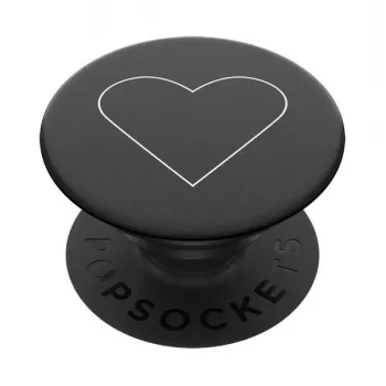 PopSockets PopGrip Standard - Weißes Herz auf Schwarz