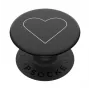 PopSockets PopGrip Standard - Weißes Herz auf Schwarz