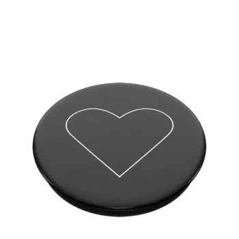 PopSockets PopGrip Standard - Weißes Herz auf Schwarz
