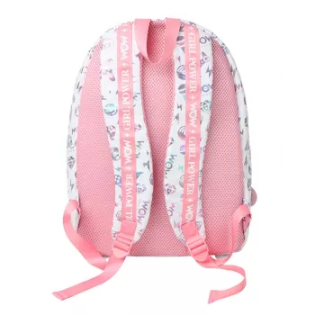 KIDS Wow Holo Holographic Mädchen Schulrucksack Groß A4 Pink mit Bommel - Wow00022