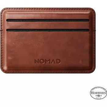 Nomad Kartenetui Horween Leder Olde Dublin - Schlankes minimalistisches RFID-blockierendes Leder-Kartenetui, Dunkelbraun