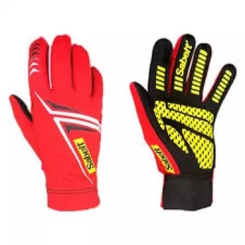Sabelt G34 Sim-Racing-Handschuhe, Touchscreen-kompatibel, Silikonhandfläche, Rot, Größe S (216-223 mm)