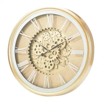 NO NAME Wanduhr D50,7cm 837362990 – Runde analoge Quarzuhr, schwarz, Industriestil, batteriebetrieben