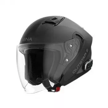 Sena Outstar 2 Smart Open-Face-Helm mit Mesh-Intercom, Matt Schwarz, Größe S