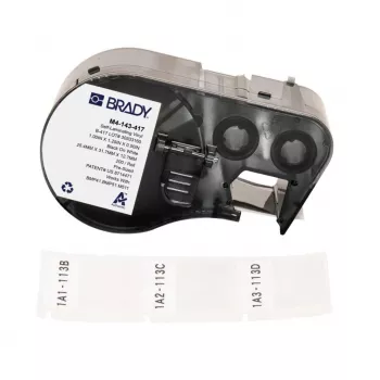 BRADY M4-143-417 Selbstlaminierende Vinyl-Etikettkartusche für BMP41/BMP51/BMP53/M511, 1,5 inch x 21', Weiß/Transparent