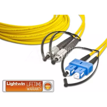 Lightwin Hochwertiges Duplex Singlemode Glasfaser-Patchkabel, FC auf SC, 1m, LSZH, Gelb