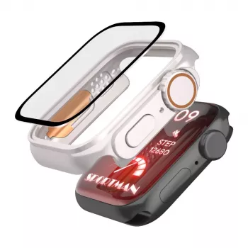 TECH-PROTECT DEFENSE360 Apple Watch 4/5/6/SE (44mm) Titan/Orange Robustes Gehäuse mit integriertem Armband