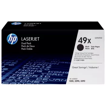 HP 49X High Yield Schwarz Tonerkartuschen Doppelpack (Q5949XD)