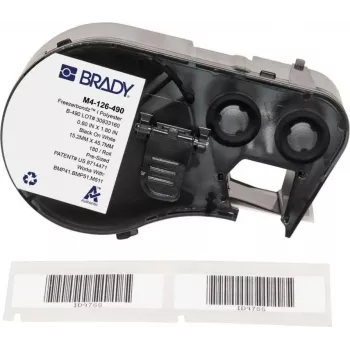 Brady FreezerBondz Polyester-Etiketten 15,24 x 45,72 mm Schwarz auf Weiß Permanent (180 Etiketten/Rolle)