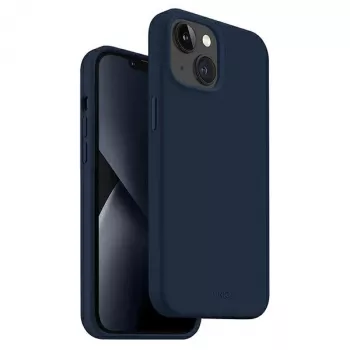 UNIQ Lino Marine Blue Hülle für iPhone 14 Plus / 15 Plus 6,7 Zoll