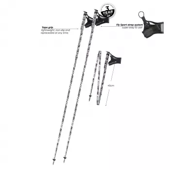 Komperdell FXP Carbon The Erlkonig Laufstöcke 130 cm, Schwarz/Weiß