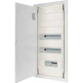 EATON KLV-PW-48-1PXL-1SPD-2PXF-16PLI 4-reihige vorkonfektionierte Verteilerplatte, 48 Module, IP30, Weiß