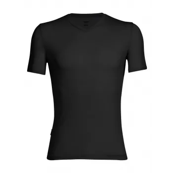 Icebreaker Anatomica S/S V T-Shirt - Schwarz/Monsoon (Größe L)