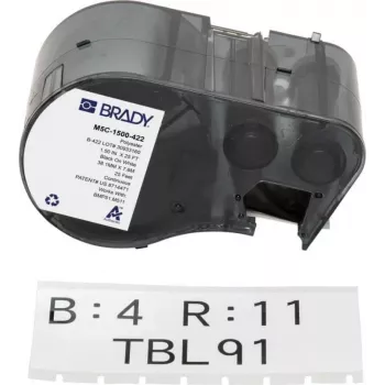 BRADY M5C-1500-422 Endlos-Etikettkartusche für BMP51/BMP53/M511 - Selbstlaminierendes Vinyl, 25,4 mm x 6,4 m, Weiß/Transluzent