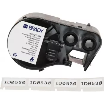Brady FreezerBondz II Polyester-Etiketten, Schwarz auf Weiß, 12,70 x 25,40 mm, Permanent, 180 Etiketten (M4-131-492)