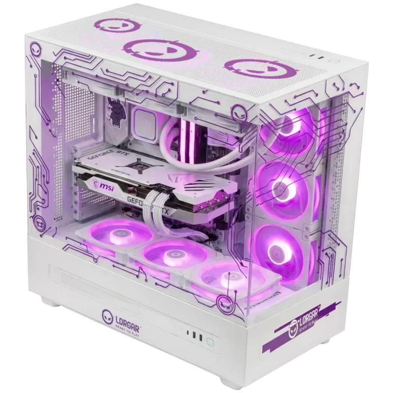 LORGAR PRO P401 Gaming-PC - AMD Ryzen 7 7800X3D, GeForce RTX 5070 Ti 16GB, 32GB DDR5 6400MHz, 2TB NVMe SSD, 850W Netzteil, 360mm AIO, Weiß, Windows 11 Home, 3 Jahre Garantie