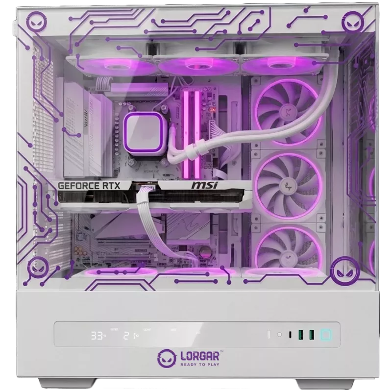 LORGAR PRO P401 Gaming-PC - AMD Ryzen 7 7800X3D, GeForce RTX 5070 Ti 16GB, 32GB DDR5 6400MHz, 2TB NVMe SSD, 850W Netzteil, 360mm AIO, Weiß, Windows 11 Home, 3 Jahre Garantie