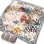 Momcozy Green Forest doppelseitige XPE-Schaumstoff-Spielmatte – wendbar mit Tieralphabet, wasserdicht, ungiftig, 10 mm dick, faltbar mit Tragetasche