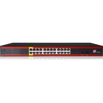 GETFORT GF-124-24PG-2S-400 24-Port Gigabit PoE+ Switch mit 2 SFP-Uplinks, 400W Budget, Rackmount