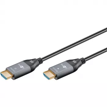 GOOBAY Optical Hybrid Ultra High-Speed HDMI-Kabel (AOC) 8K / 60Hz - 20m, 48 Gbit/s, Schwarz/Grau