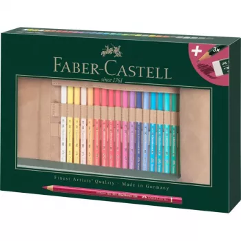 Faber-Castell Polychromos Multicolour 34-teiliges Künstler-Buntstift-Set mit PITT Artist Pens und Pinsel