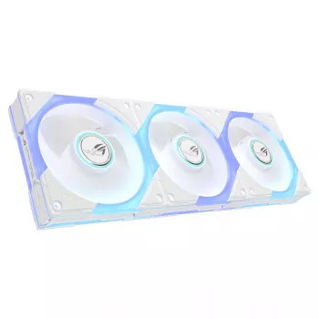 ASUS ROG Strix GR120 ARGB Reverse Weiß 3in1 Gehäuselüfter-Set, 120mm PWM, 2500 U/min, 70,38 CFM, 3,88 mmH2O, Fluiddynamisches Lager, Aura Sync