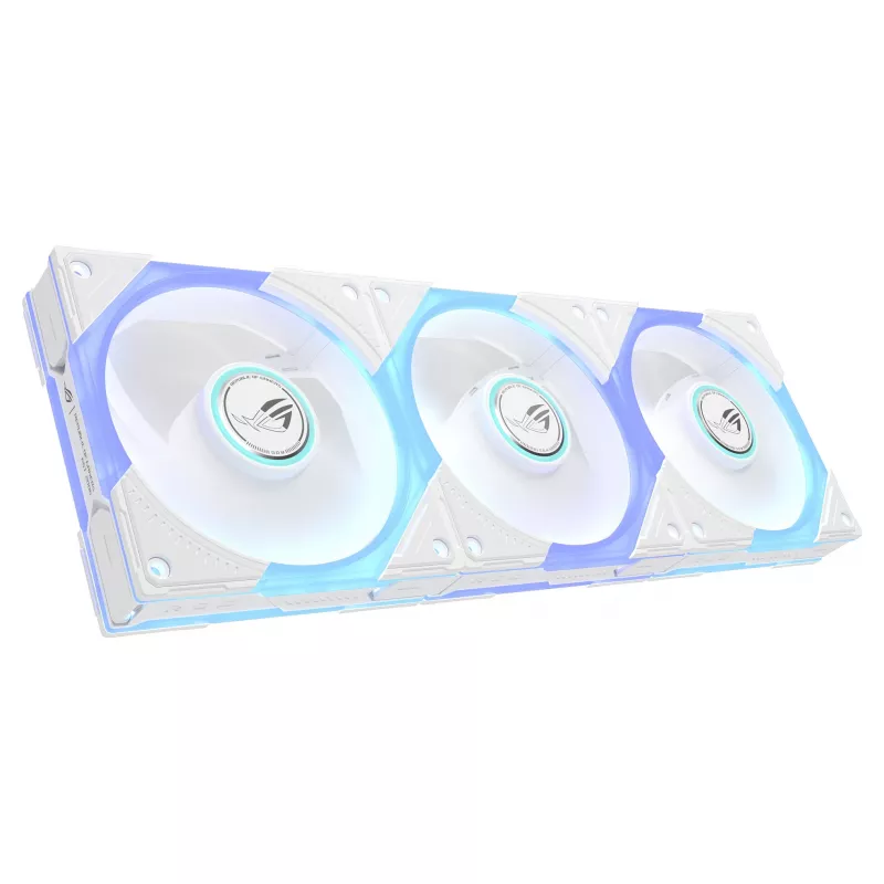 ASUS ROG Strix GR120 ARGB Reverse Weiß 3in1 Gehäuselüfter-Set, 120mm PWM, 2500 U/min, 70,38 CFM, 3,88 mmH2O, Fluiddynamisches Lager, Aura Sync