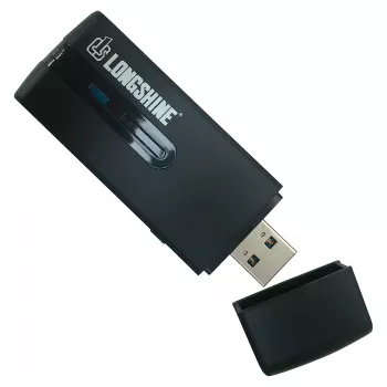 Longshine LCS-8133 WLAN-Adapter, USB 3.0, 300Mbit/s, 2.4GHz, 802.11n, Mini-Dongle, Schwarz