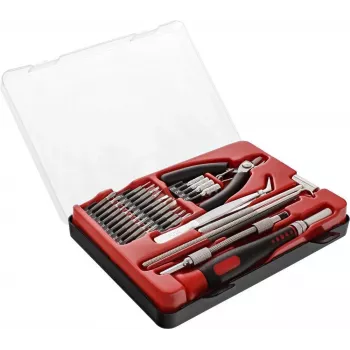 INLINE® Universelles Werkzeugset 32-in-1, Präzisionsschraubendreher-Set mit 30 Bits, Verlängerungsstange, magnetischer Spitze, Chrom-Vanadium-Stahl, kompakte Aufbewahrungsbox