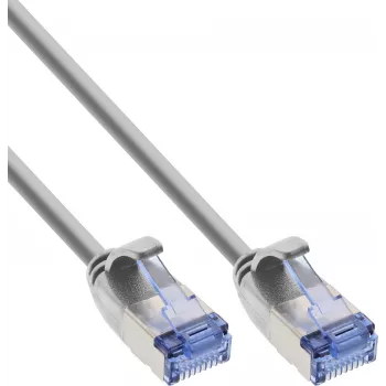 InLine® Slim Cat.6A U/FTP Patchkabel, 5m, Grau