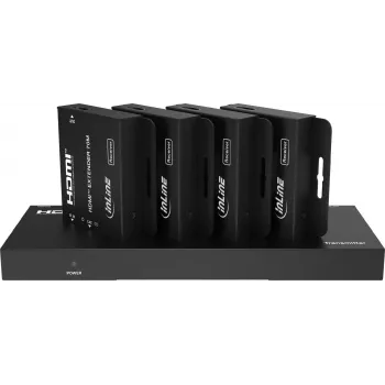 InLine® Video-Splitter/-Extender, 1x4, Cat.6, HDMI 4K/30Hz, Set