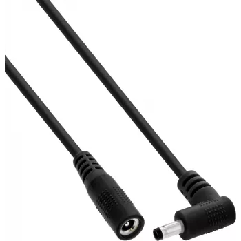 InLine® DC-Verlängerungskabel, Winkelstecker, 4,0 x 1,7 mm, Schwarz, 1 m