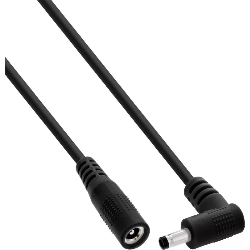 InLine® DC-Verlängerungskabel, Winkelstecker, 4,0 x 1,7 mm, Schwarz, 1 m