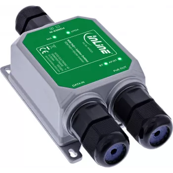 InLine® PoE++ Outdoor-Injektor, 10Gb/s, 90W, IP67