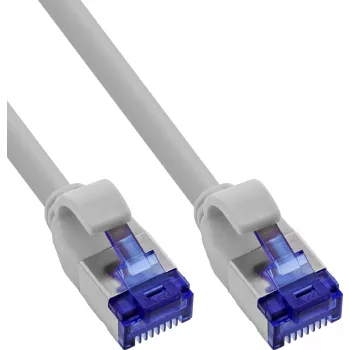 INLINE B-74933 Slim Cat.6A S/FTP LSZH Patchkabel, Grau, 0,30m, 150er-Pack