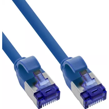 INLINE B-74902B 90er-Pack Slim Cat.6A S/FTP LSZH Patchkabel, 2m, Blau