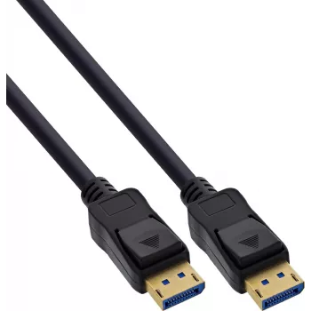 InLine® DisplayPort 2.1 Kabel UHBR20 80 Gb/s, Schwarz, vergoldete Kontakte, 1 m