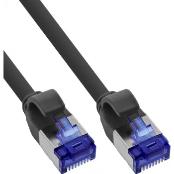 INLINE B-74914S 100er-Pack schlankes Cat.6A S/FTP LSZH Patchkabel, 1,5 m, Schwarz