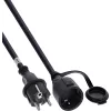 InLine® Schutzkontakt-Verlängerungskabel, Outdoor IP44, Berührungsschutz, 2m, Schwarz