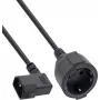 InLine® Netzadapterkabel, IEC C14 mit Gewinde auf Schutzkontakt-Steckdose, 0,5 m