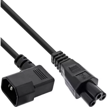 InLine® Netzkabel C14 Buchse gewinkelt auf C5 Stecker, Schwarz, 5m