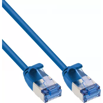 InLine® Slim Patchkabel, U/FTP PiMf, Cat.6A, Blau, 7,5 m