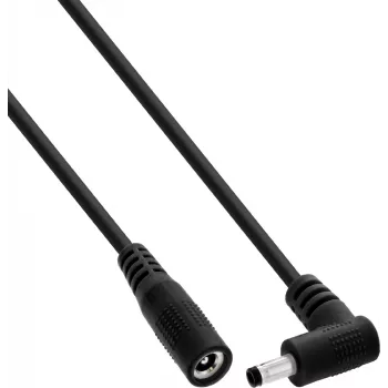 InLine® DC-Verlängerungskabel, Winkelstecker, 4,0 x 1,7 mm, Schwarz, 2 m