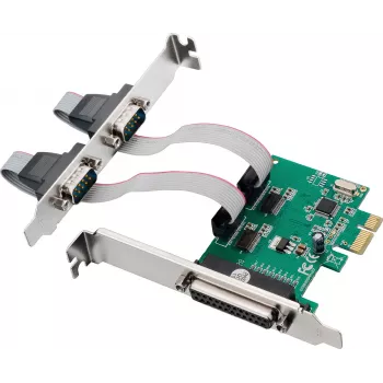 InLine® PCIe-Schnittstellenkarte, 2x RS-232 + 1x Parallelport